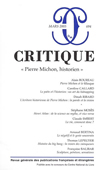 Critique 694/Mars 2005. Pierre Michon