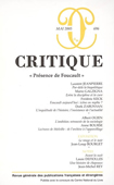 Critique 696/Mai 2005. Présence de Foucault