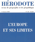 Hérodote n°118 3e trimestre 2005. L'Europe et ses limites