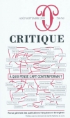 Critique n°759-760/Août-septembre 2010. A quoi pense l'art contemporain ?